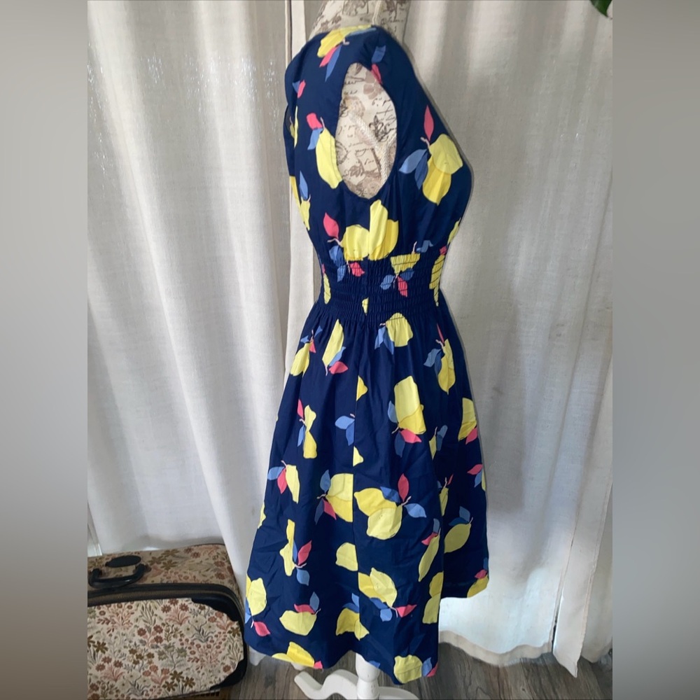 Kate Spade Lemon Zest Blaire Dress Size 0 Lemon Print Tea Length Pockets New - Picture 8 of 11